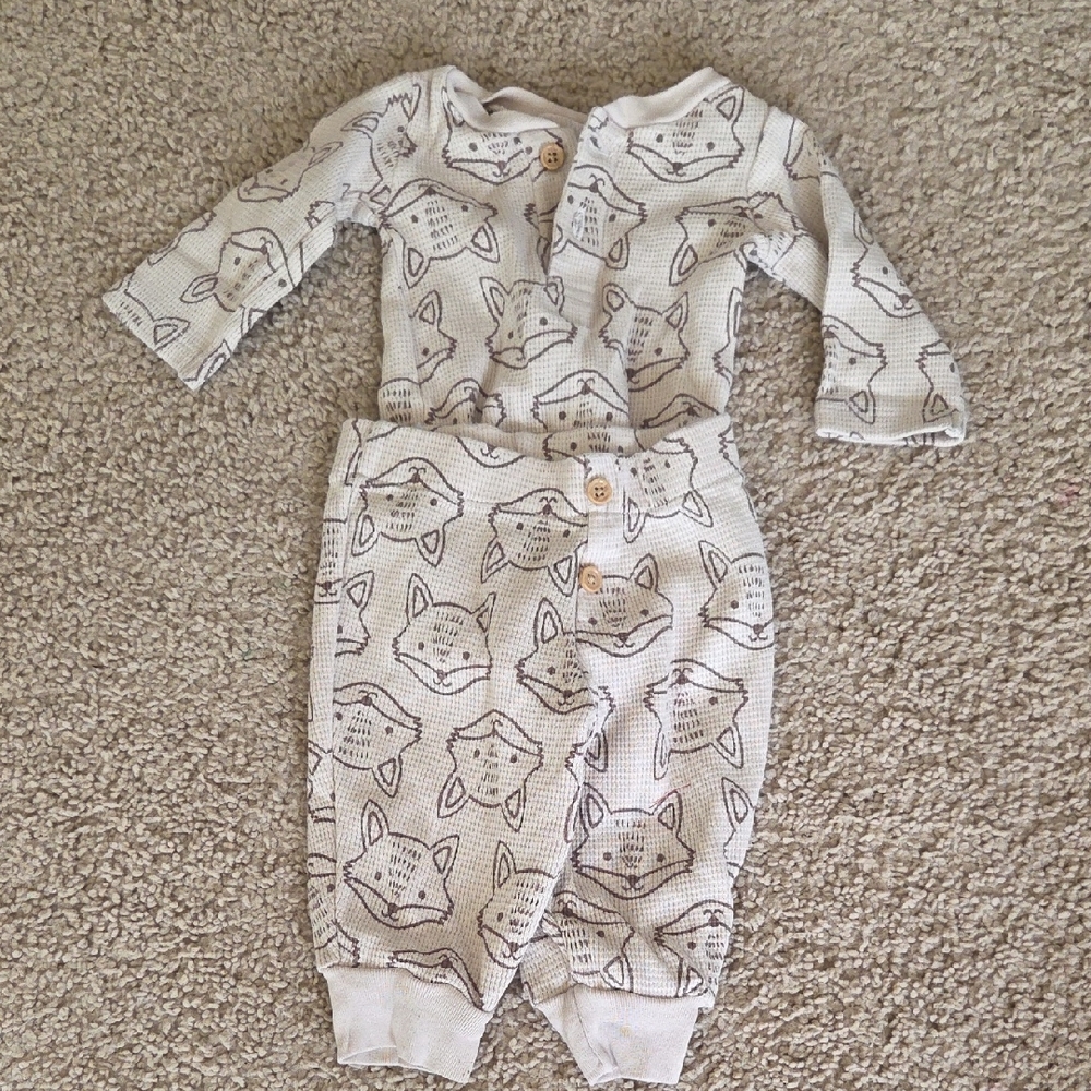 Adorable Fox Print Kids Matching Set